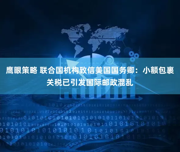 鹰眼策略 联合国机构致信美国国务卿：小额包裹关税已引发国际邮政混乱